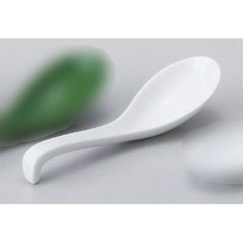 Chinese Style Spoon utw743-6-184 [7.1 x 2.2 inch] Japanece ceramic White glaze ramen Astragalus tableware