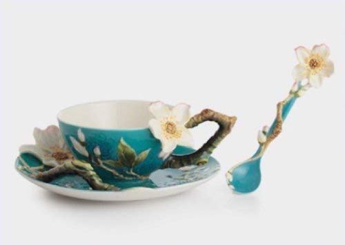 Franz Porcelain Van Gogh Almond flower cup/saucer/spoon set Franz Fine Porcelain