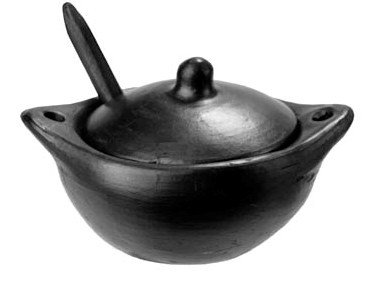 La Chamba Black Clay Salsa Dish w/ Spoon