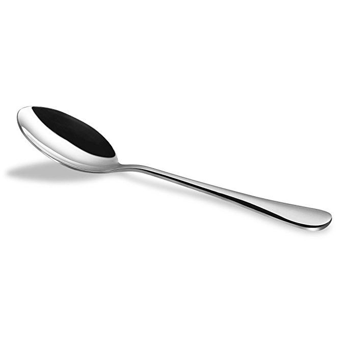 Hiware 12-piece Extra-Fine Stainless Steel Dinner Spoons, Use for Home, Kitchen or Restaurant - 7 1/3 Inches