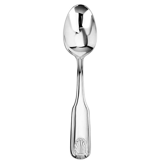 New Star Foodservice 58345 Shell Pattern, Stainless Steel, Dinner Spoon, 7.5-Inch, Set of 12