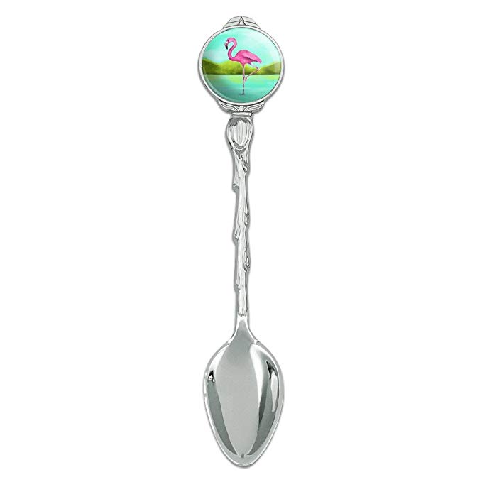 Pink Flamingo in Water Novelty Collectible Demitasse Tea Coffee Spoon