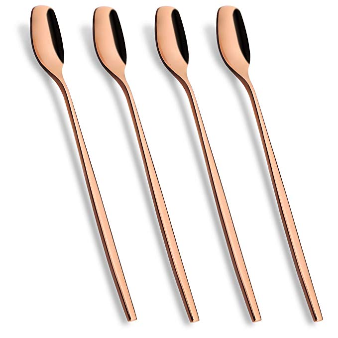 Rose Gold Spoon sets, AOOSY Mixing spoon Ice Cream Long Handle Spoons