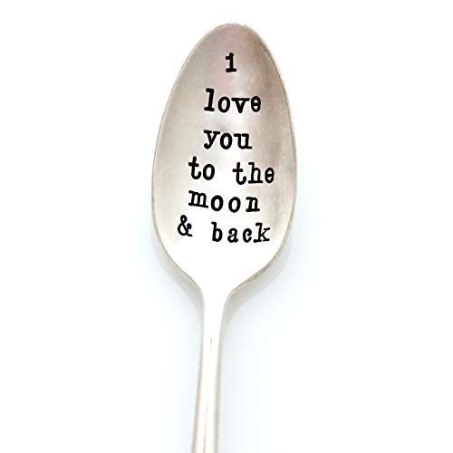 I Love You to The Moon & Back Spoon. Hand Stamped Spoon for Coffee or Tea. Part of the Martha Stewart American Made Market.