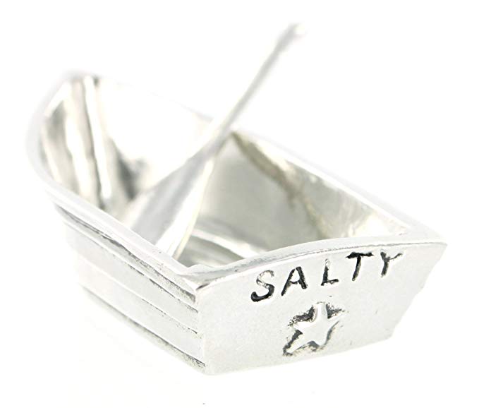 Basic Spirit Boat Salt Cellar w/Spoon * Handcrafted Pewter Home Lead-Free SD-19