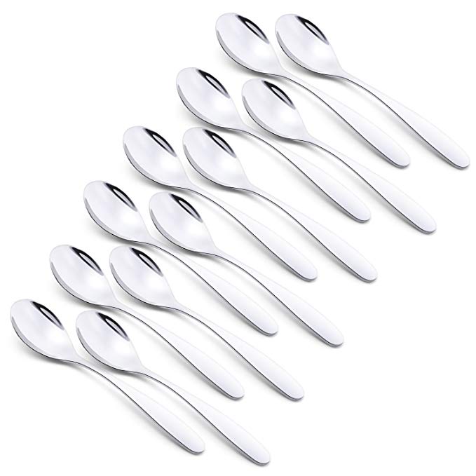 Tablespoon, Pofesun 7.5 Inches Stainless Steel Dinner Spoons Set of 12, Mirror Polished Soup Spoons for Home, Kitchen, or Restaurant