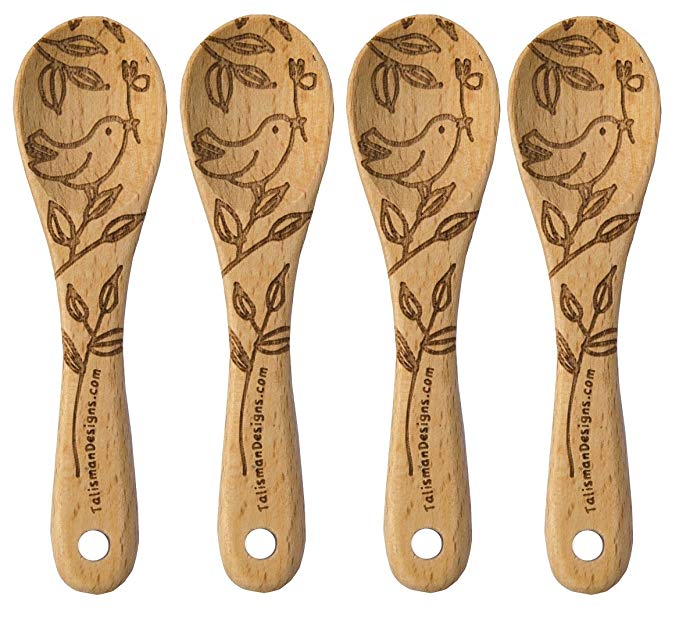 Talisman Designs Solid Beechwood Condiment Mini Spoon