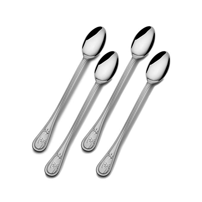 Towle Living 5202452 Palm Breeze Stainless Steel Iced Beverage Spoon, Set of 4