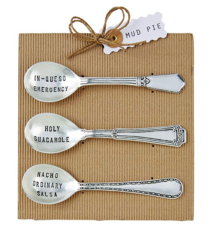 Mud Pie Circa Salsa Spoon Set, Silver