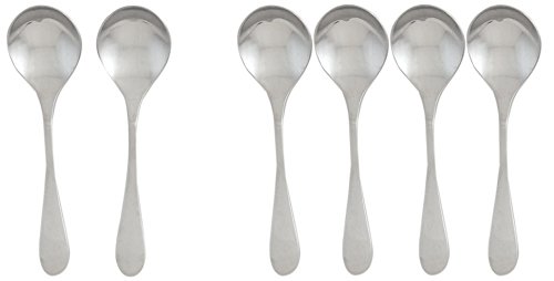 Knork 153 Original Bouillon Stainless Steel Soup, Specialty Spoons, 6 Piece Set, Matte