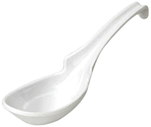 ChefLand Asian/Chinese Melamine Ladle Style Soup Spoon, White, 12-Pack