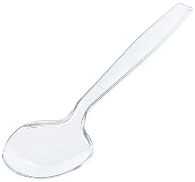 Fineline Settings Extra Heavy Cutlery Clear Soup Spoons, Bulk Pack 1000 Pieces