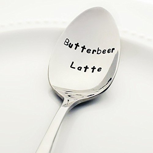 Butterbeer Latte - Stainless Steel Stamped Spoon, Stamped Silverware (Harry Potter Gifts for Her)