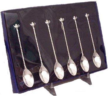 Silver-Plated Tea Spoons - Set of 6 - Demi- Teapot Teaspoons