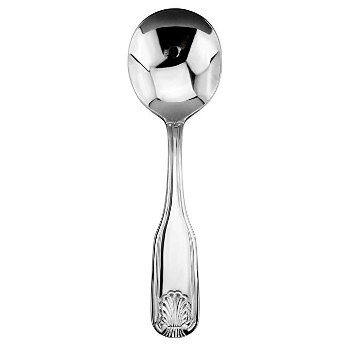 New Star Foodservice 58413 Shell Pattern, Stainless Steel, Bouillon Spoon, 6.4-Inch, Set of 36