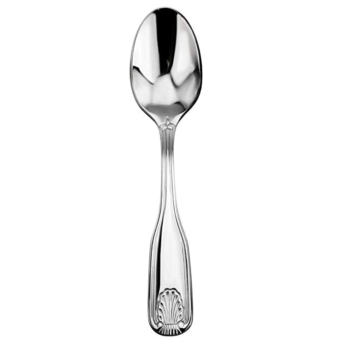 New Star Foodservice 58383 Shell Pattern, Stainless Steel, Coffee Spoon, 4.6-Inch, Set of 12