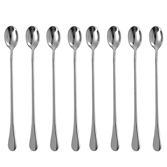 Eslite 9.25-Inch Long Handle Iced Tea Spoon,Stainless Steel Stirring Spoons,8-piece