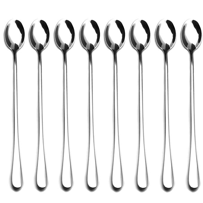 IMPORX Ice Cream Spoon, Long Handle Tea Spoon, Iced Tea Spoons, Coffee Mixing Spoons - Made of Stainless Steel with 8 set