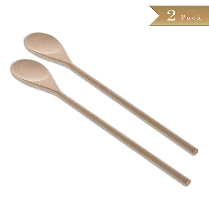 (Set of 2) TrueCraftware Wooden Cooking Spoon with Long Handle - 18