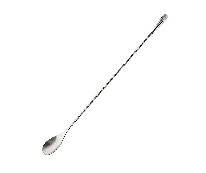 Mixing Spoon For Drinks & Cocktails - Durable Stainless Steel – 12’’ Long & Ideal For All Types Of Cups & Glasses – Dishwasher Safe – Twisted Pattern Ergonomic Design – Best Stirring Shaker Spoon