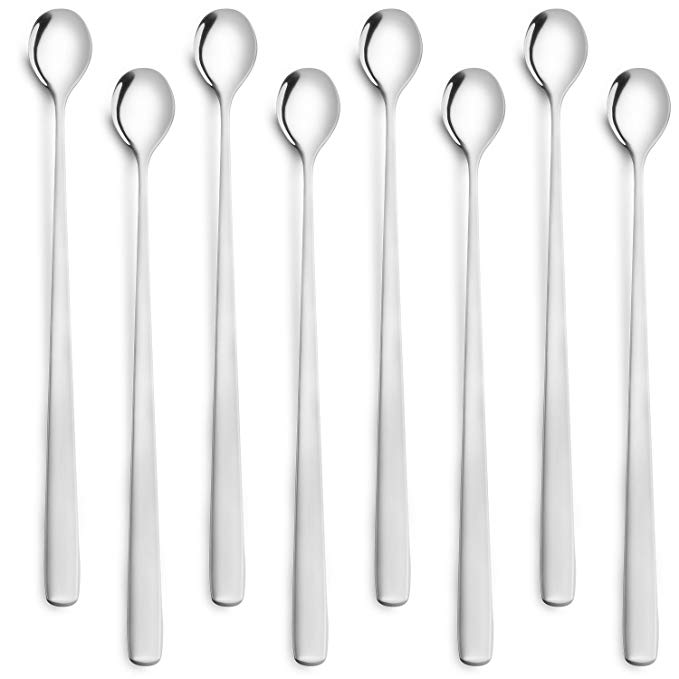 Dessert Spoon Coffee Spoon Cocktail Stirring Spoon Stainless Steel Spoon Long Handle Spoon Ice Cream Spoon Set of 8 -By Colefour …