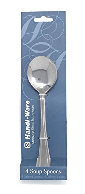 Handi-Ware Every Day Basic+ Mirror Polish Stainless Steel Cutlery Value Pack (12, Soup Spoon)