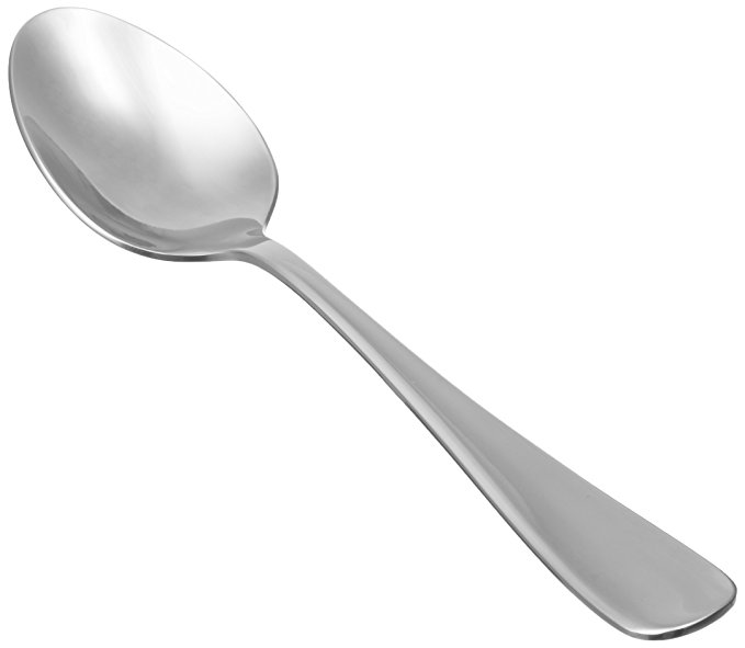 AmazonBasics Stainless Steel Dinner Spoons with Round Edge, Pack of 12