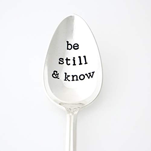 Be Still & Know. Vintage Hand Stamped Spoon. Part of the Martha Stewart American Made Market.