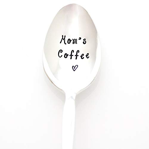 Mom's Coffee Spoon. Hand Stamped Vintage Coffee Spoon. Stamped Silverware by Milk & Honey Luxuries. Part of the Martha Stewart American Made Market.