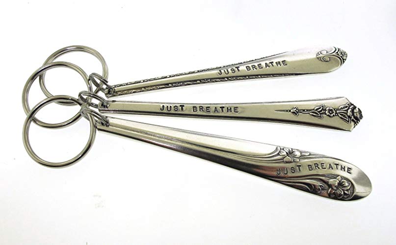 Just Breathe, vintage spoon handle key chain