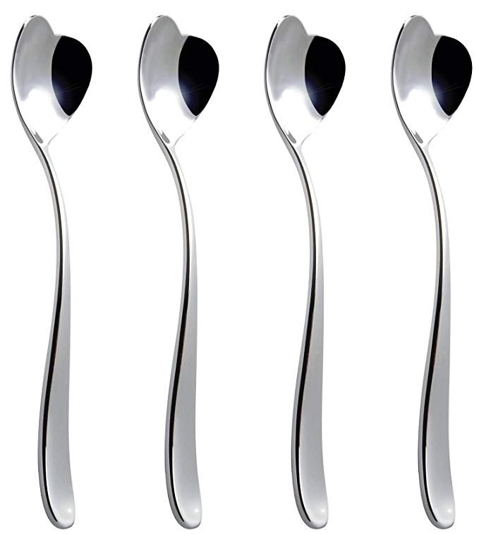 Alessi AMMI01CUS4, Set 4 Biglove Ice Cream Spoons, Set of 4, Silver