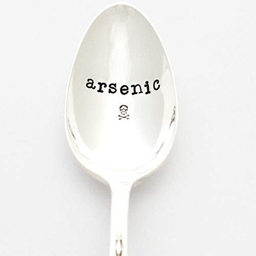 Arsenic Spoon. Halloween Hand Stamped Vintage Silverware with poison name. Part of the Martha Stewart American Made Market.