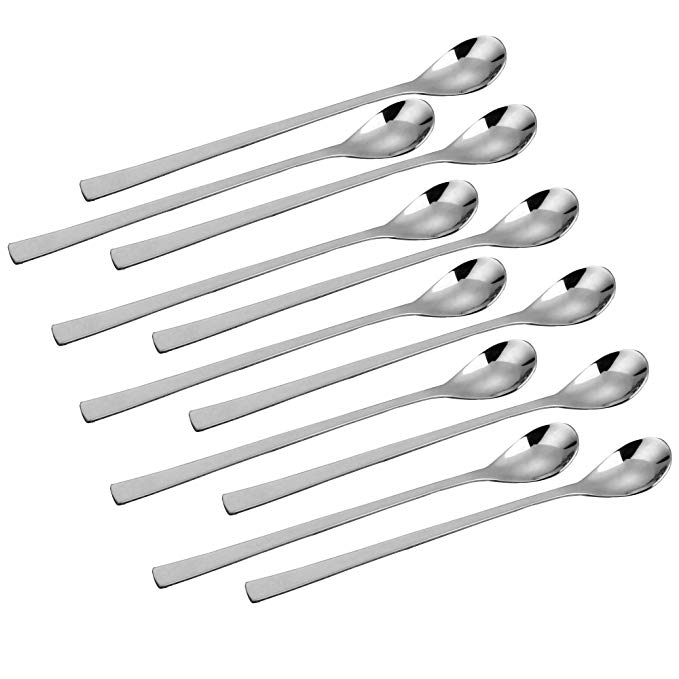 IMEEA 9 inch Mixing Stirring Spoon for Iced Tea Coffee Ice Cream Cocktail Bar 18/10 Stainless Steel Long handle, Set of 12