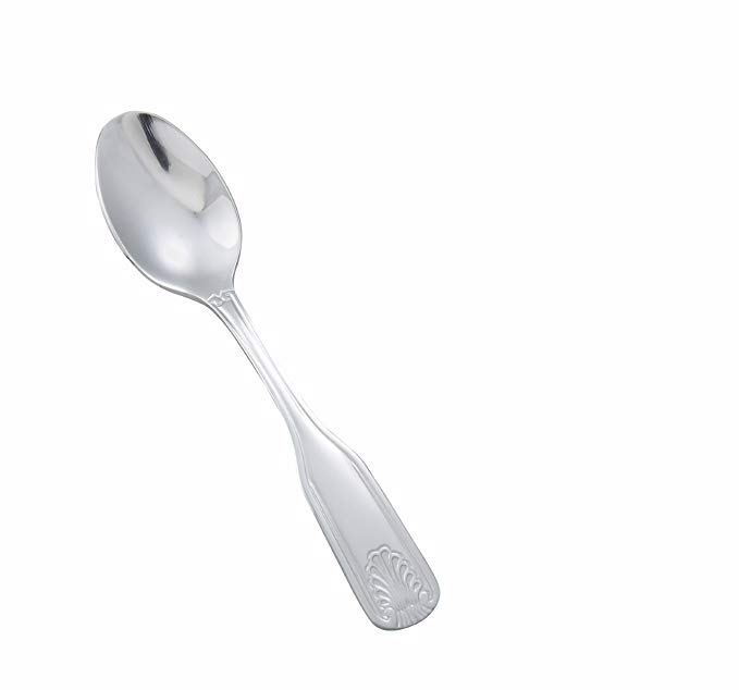 Winco 0006-09 12-Piece Toulouse Demitasse Spoon Set, 18-0 Extra Heavy Weight Stainless Steel