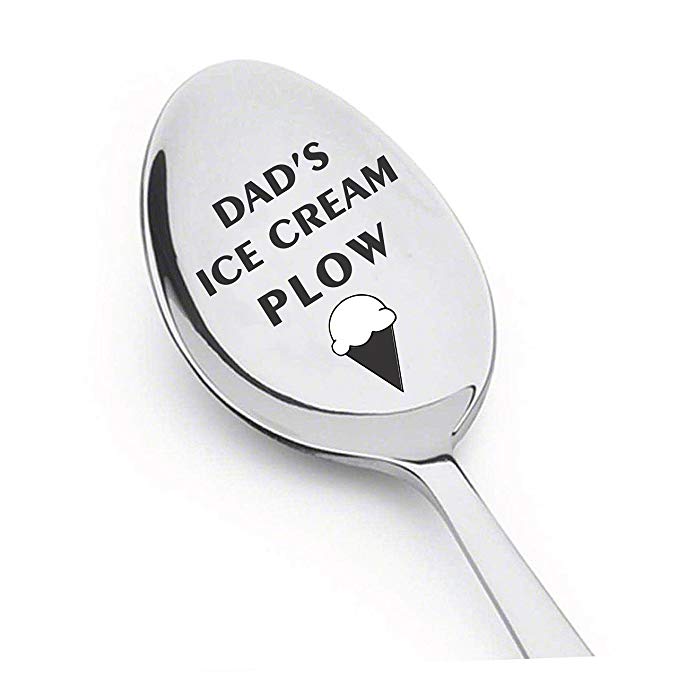 Dad's Ice Cream Plow Spoon -8 Inch Stainless Steel Spoon perfectly design for Ice Cream - Ice Cream Lover - Cute Unique Gift - Best Selling Item - Gift for Him -Gift for Her