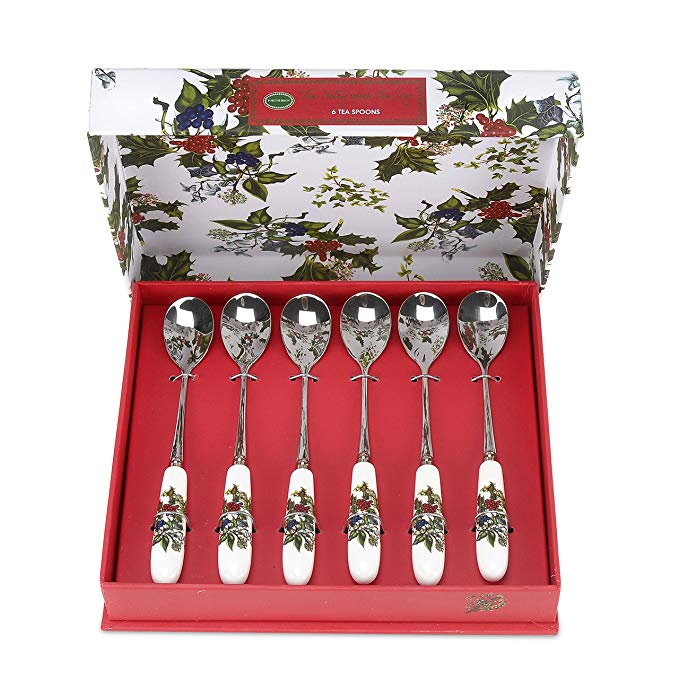 Portmeirion Holly And Ivy Set Of 6 Teaspoons