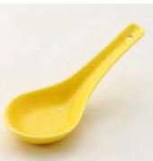 12 x Mini Porcelain Soup Spoon (Yellow)