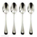 Oneida Sets of 4 Flatware Satin Sand Dune Teaspoons, Set of 4 B641004E,Stainless Steel