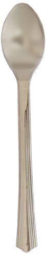 Reflections Petites Plastic Tasting Spoon, 4.2-Inch Length, Silver (400-Count)