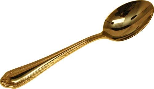 Fiori Pattern Gold-Plated Oval Soup Spoon,12 each/box