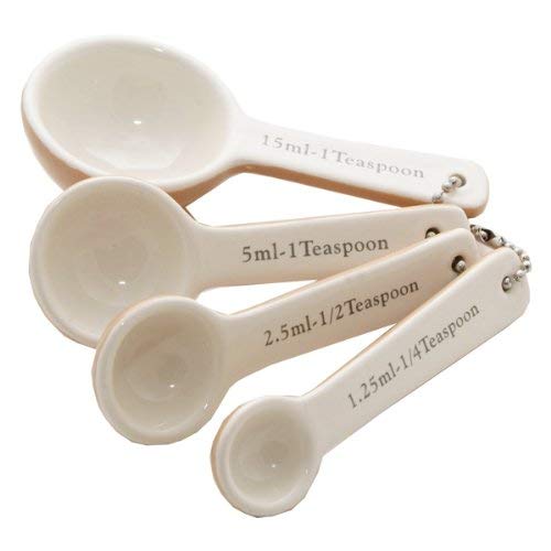 Mason Cash 4-Piece Measuring Spoons, Includes 1 Tablespoon, 1 Teaspoon, 1/2 Teaspoon, 1/4 Teaspoon