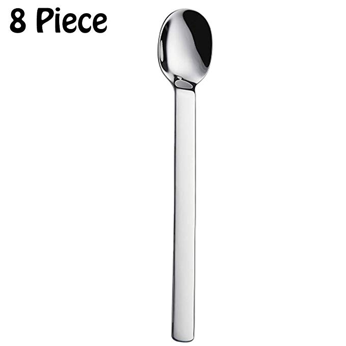 JUNye Stainless Steel Iced Tea Spoons, Long Handle Ice Cream Spoons, Set of 8