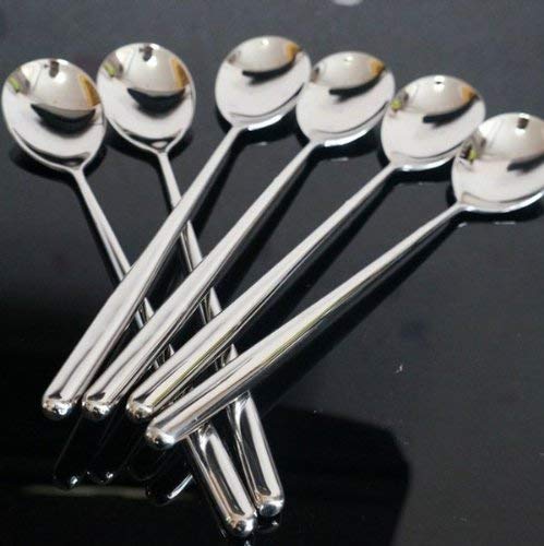 Jdbuy Good Quality Korean Stainless Steel Rice Spoon/Soup Spoon , Long-handled Great Circle Coffee Spoon(10pcs)