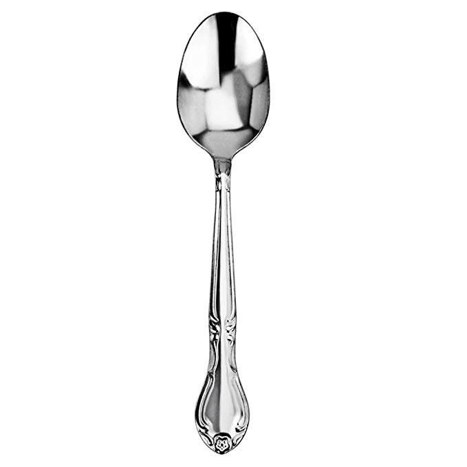 New Star Foodservice 58734 Stainless Steel Rose Pattern Teaspoon, 6.2-Inch, Set of 36…