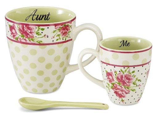 Pavilion Gift 49017 Aunt and Me Two Mugs with Spoon by Jessie Steele