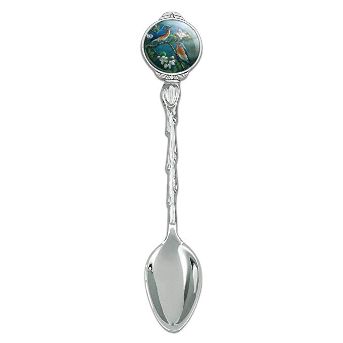 Eastern Bluebirds Blue Birds Thrush Novelty Collectible Demitasse Tea Coffee Spoon