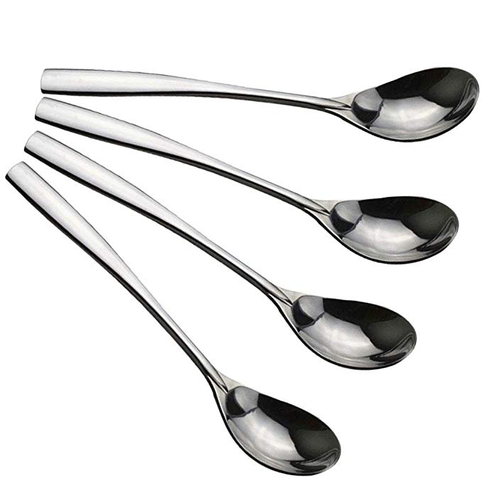 Dinner Spoons Set Stainless Steel - 2018 New 9 Inches Double-side Mirror Polished Heavy Duty Including 4 Dinner Tablespoons