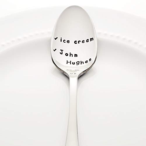 Ice Cream / John Hughes - Checklist Style Stainless Steel Stamped Spoon, Stamped Silverware - Unique Throwback 80s Birthday Gift for Her