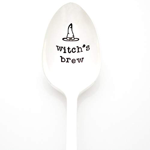 Witch's Brew Spoon. Hand Stamped Vintage Silverware. Halloween Coffee Spoon. Part of the Martha Stewart American Made Market.