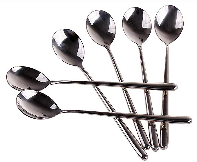 CTKcom 8Pcs 8.26Inch High Quality Stainless Steel Long Handle, Iced Tea/Coffee/Fruit Juice/Mixing Spoon